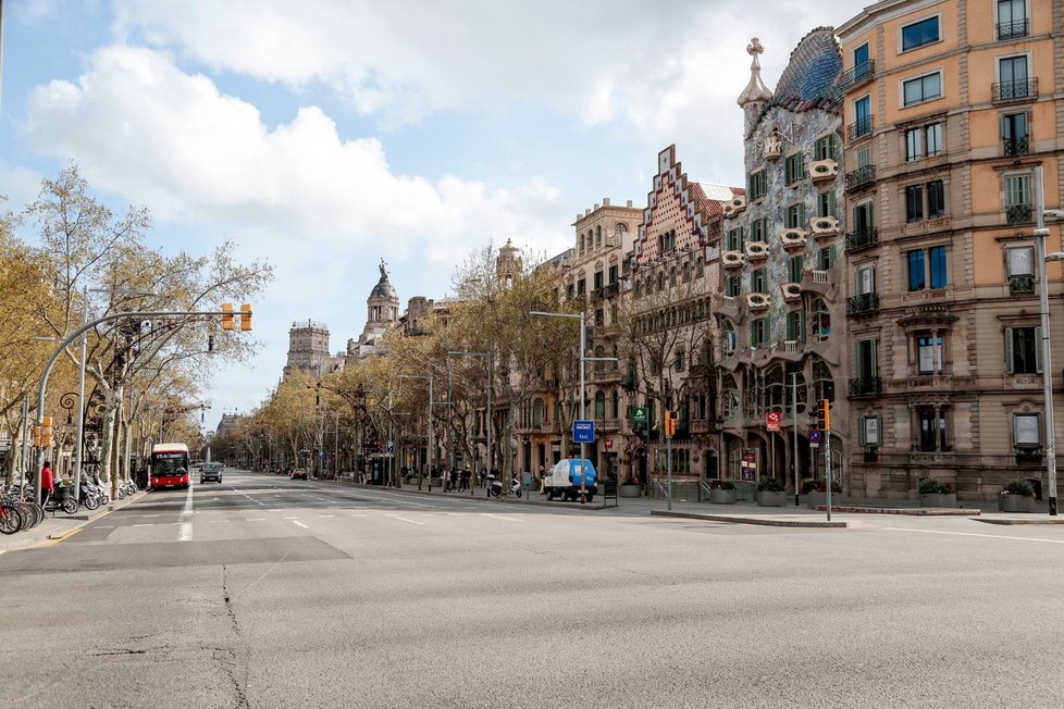 Take v Barceloně život v ulicích utichl, 15.3.2020