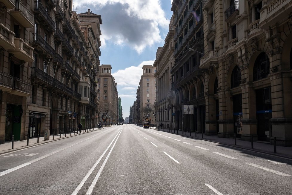 Take v Barceloně život v ulicích utichl, 15.3.2020