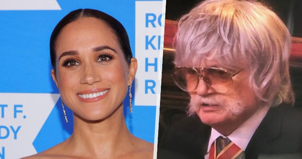 Lidé žertují, že se Meghan vetřela na obřad v přestrojení.