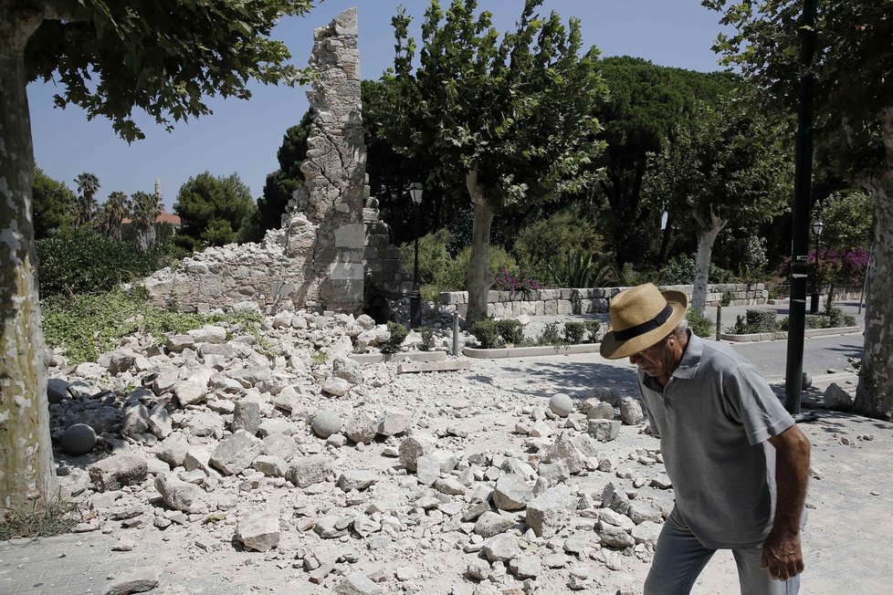 Řecký ostrov Kos postihlo silné zemětřesení v roce 2017.