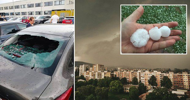 Obří kroupy pustošily Košice: Zničená auta, domy a horentní účet pro pojišťovny