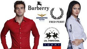 Značkové košile Burberry, Tommy Hilfiger, Fred Perry a jiné za úžasné ceny