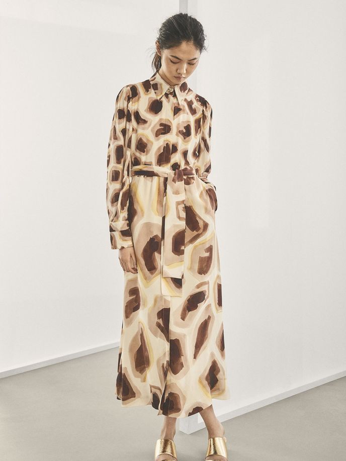 Hedvábné košilové šaty, Massimo Dutti, 6995 Kč