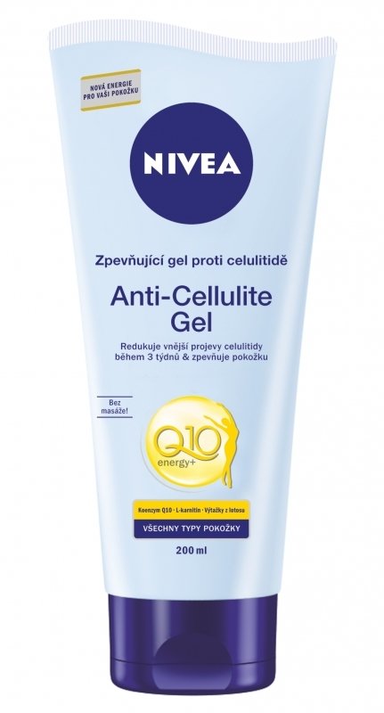 Nivea Zpevňující gel proti celulitidě Q10 energy, 250 Kč, koupíte v síti drogerií