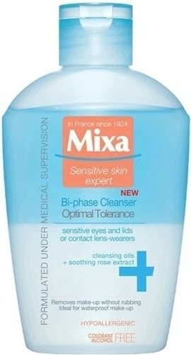 Mixa Bi-phase Cleanser Optimal Tolerance odličovač očí, 115 kč, koupíte v síti drogerií