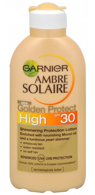 Garnier Mléko na opalování Ambre Solaire Golden Protect, 209 Kč, koupíte na www.krasa.cz