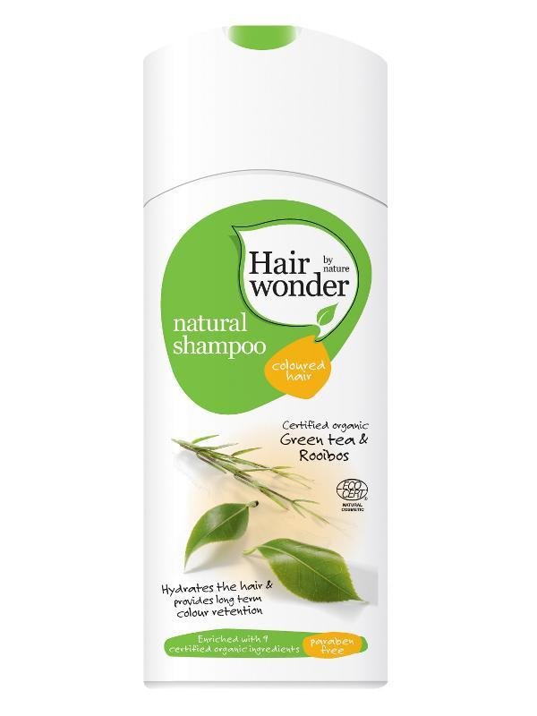 Hairwonder, přírodní šampon pro barvené vlasy s bio zeleným čajem a rooibosem, 259 Kč, koupíte na www.organictime.cz