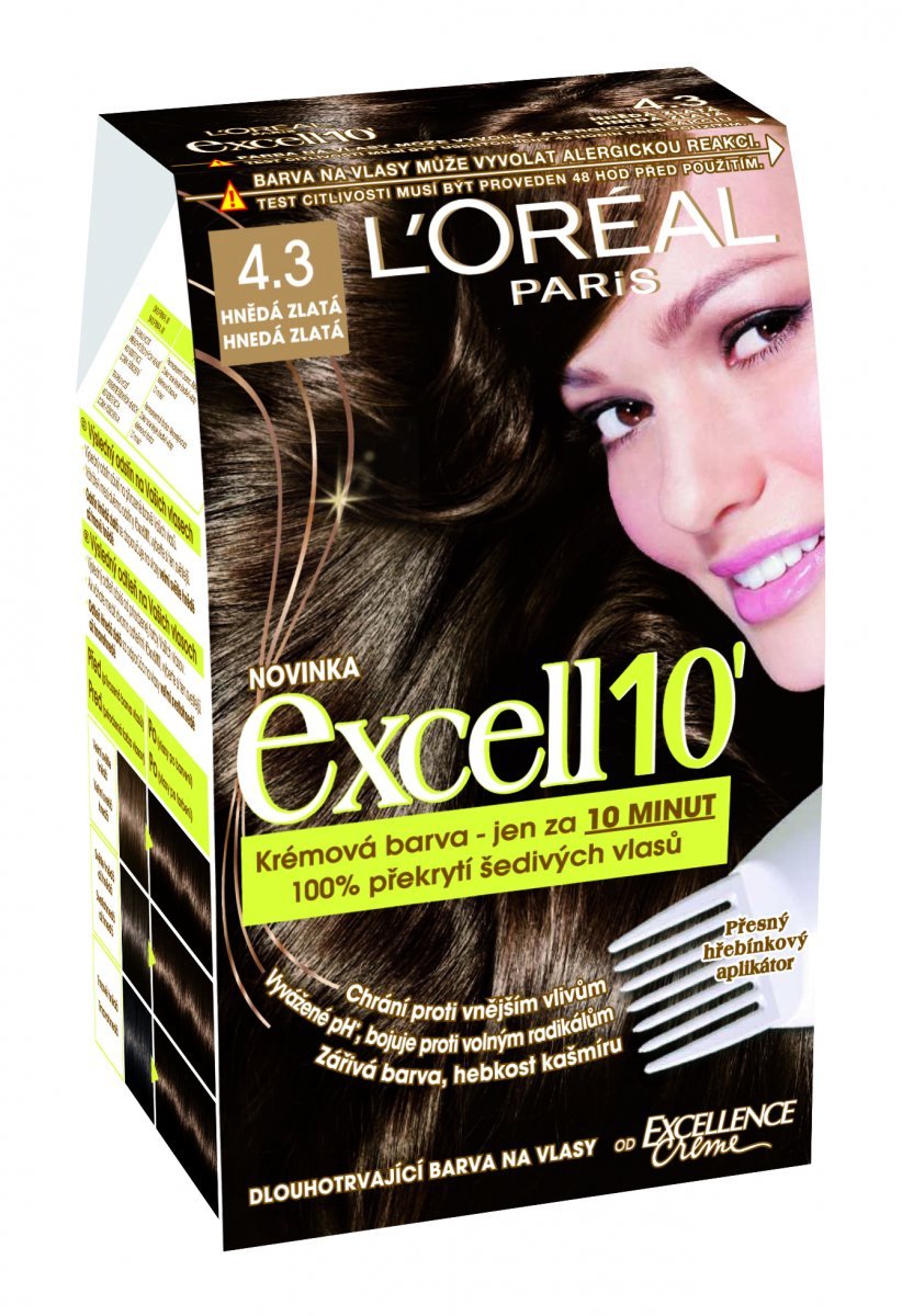 Krásná za 10 minut - Za pouhou chvilku vaše vlasy získají skvělou barvu. Barva na vlasy Excell10, L´Oréal Paris, 169 Kč