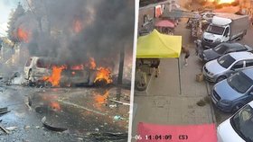 Bombardování tržiště v Kosťantynivce (6. 9. 2023).
