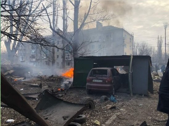 Ruské ostřelování ukrajinské Kosťantynivky