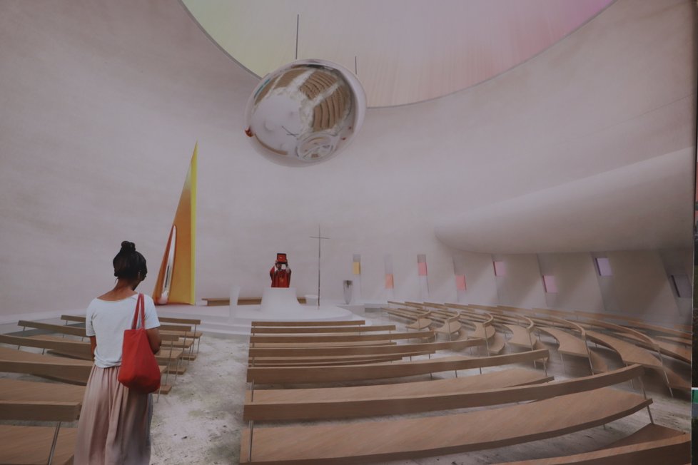 Interiér nového kostela bude mít kruhový obrys.