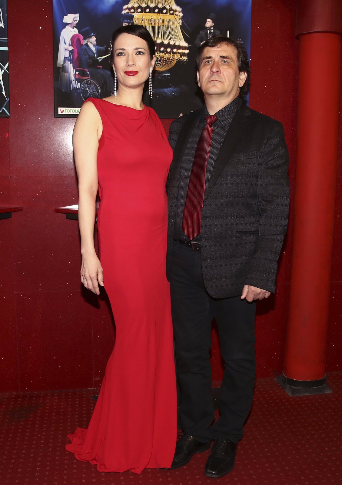 Kostková s bývalým manželem Petrem Kracikem na muzikálu Fantom Opery.