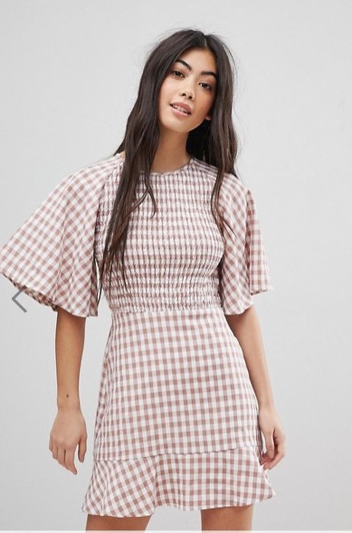 Kostkované šaty se žabičkováním, Fashion Union Petite, prodává: Asos.com, €48.99