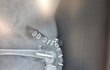 Zlomené koleno veterinář zpevnil dráty.