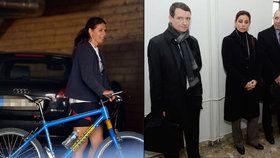 Nepravomocně odsouzení manželé Kateřina a Petr Kottovi vyrazili v Třeboni na kolo.