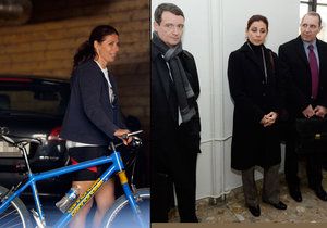 Nepravomocně odsouzení manželé Kateřina a Petr Kottovi vyrazili v Třeboni na kolo.