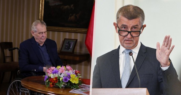 Prezident Miloš Zeman (vlevo) a premiér Andrej Babiš (ANO)