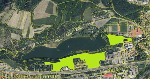 Na vyznačených místech by developer rád zahájil výstavbu bytů a kanceláří