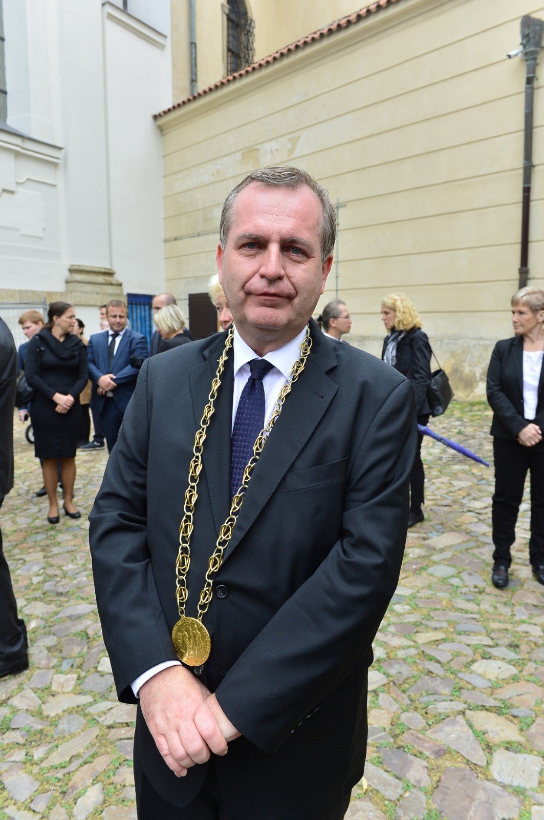 Poslední rozloučení s Josefem Kouteckým (†88): Rektor Univerzity Karlovy Tomáš Zima (13. 7. 2019)