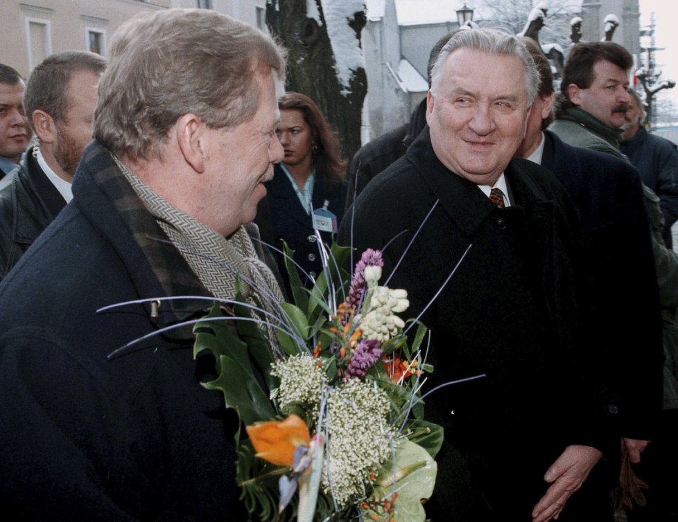 Slovenský exprezident Michal Kováč s Václavem Havlem