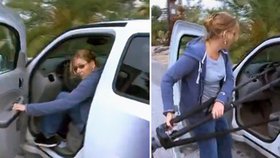 žena ukradla reportérovi auto přímo v živém vysílání.