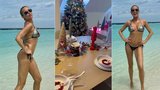 Krainová s rodinou si válí šunky na Maledivách: Doma se jí mezitím chystají americké Vánoce