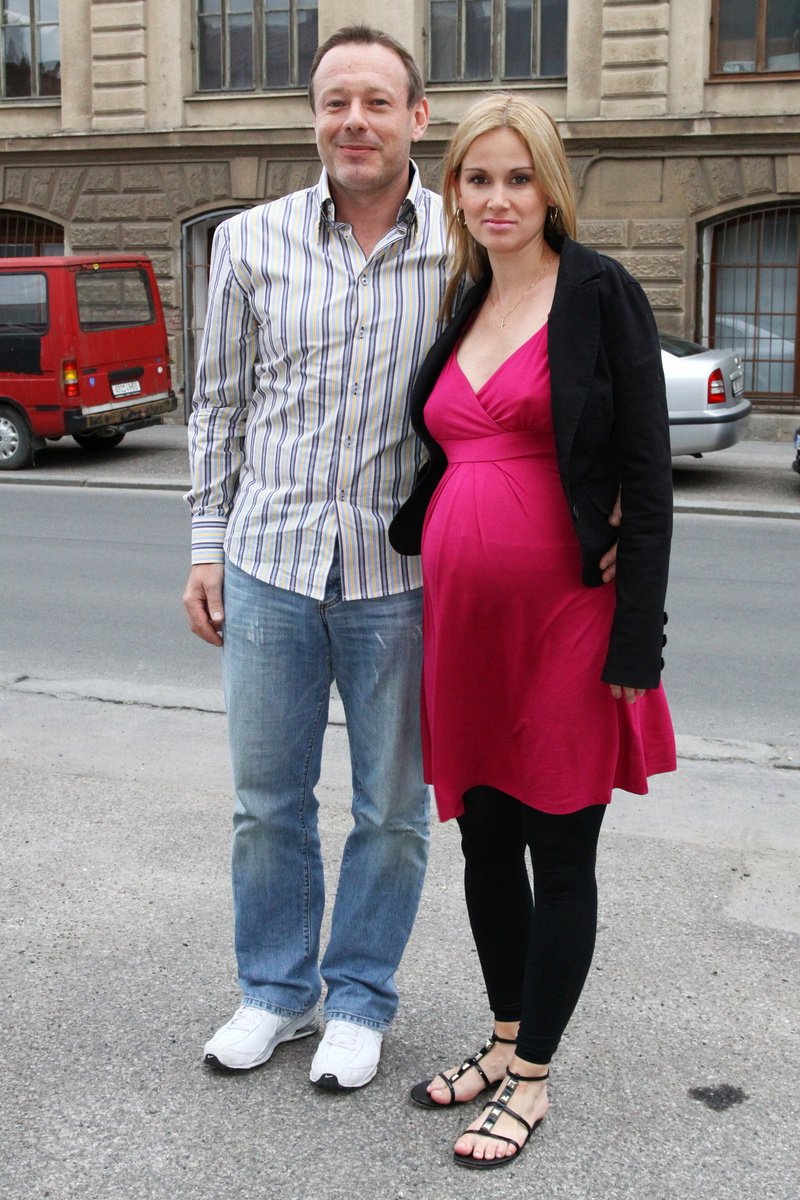 Dj Lucca a Michal Dvořák. na akci dorazili, ikdyž má partnerka jen pár dnů do porodu.