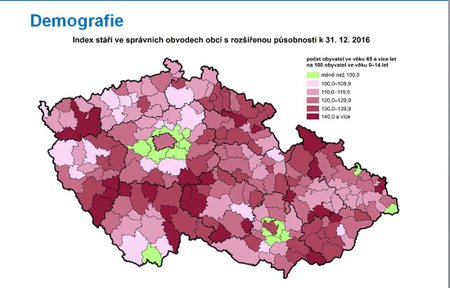 Nejmladší obyvatelstvo má Středočeský kraj