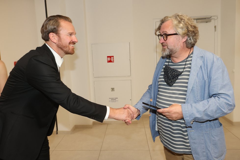 Jan Hřebejk s hlavním protagonistou filmu Krajina ve stínu Stanislavem Majerem.