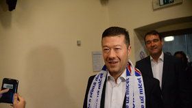 Krajské volby 2016: Tomio Okamura ve štábu SPD