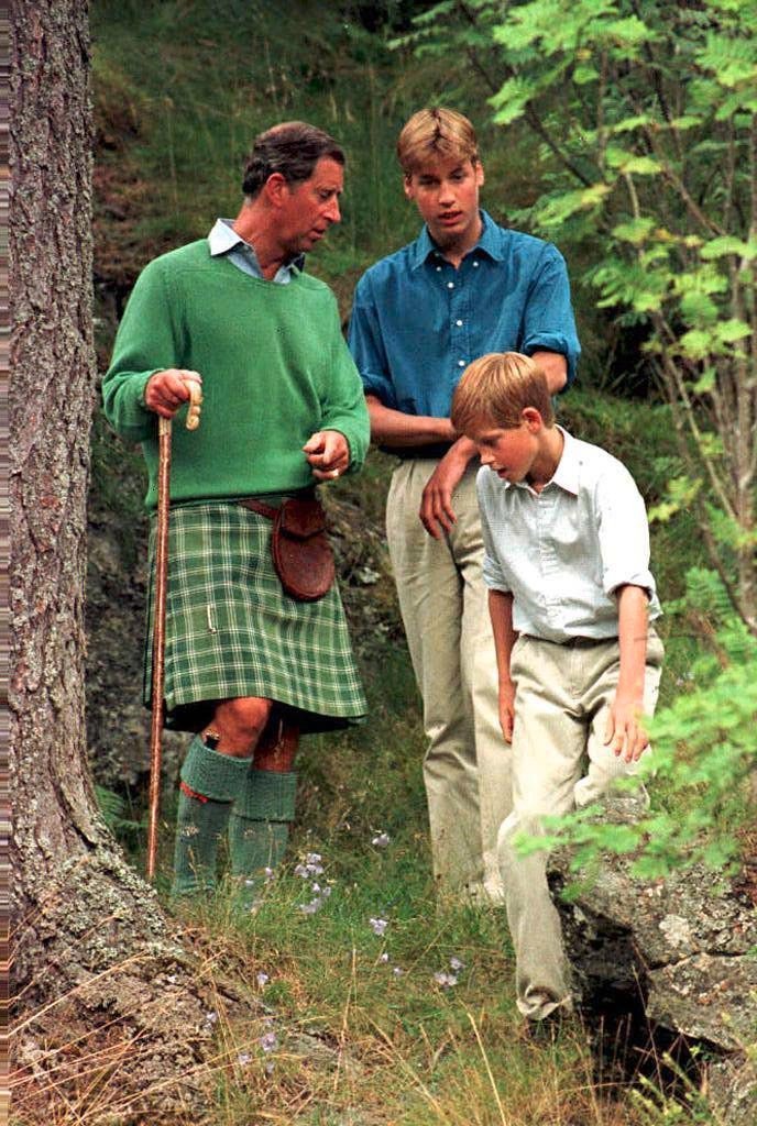 Charles, Harry a William v roce 1997 ve Skotsku.