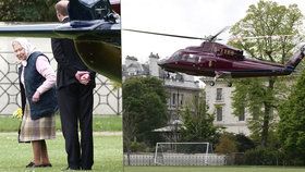Královna Alžběta II.: Odletěla helikoptérou na první návštěvu pravnuka Louise
