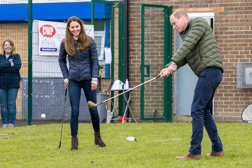 William a Kate na golfu