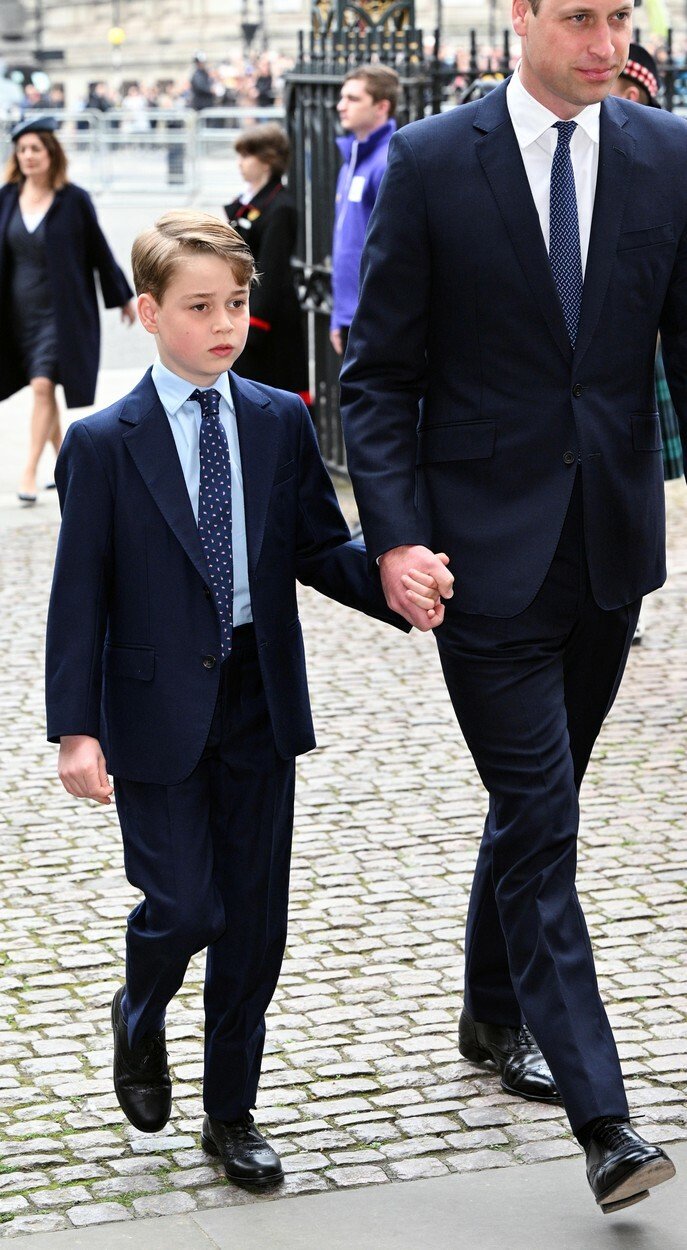Vzpomínková mše na prince Philipa ve Westminsterském opatství - Princ William se synem Georgem