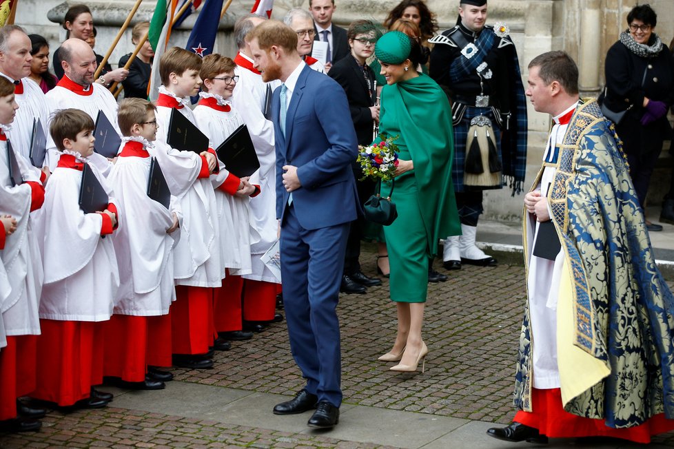 Princ Harry a Meghan na bohoslužbě při příležitosti Dne Commonwelthu ve Westminsterském opatství.