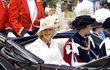 Slavnostní ceremoniál Podvazkového řádu 2007: Camilla a princezna Anne