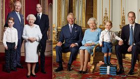Dědicové britského trůnu znovu zapózovali s královnou: Malý George vyměnil kraťasy za kalhoty!