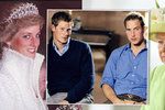 Princezna Diana, princ William a Harry a královna Alžběta II.