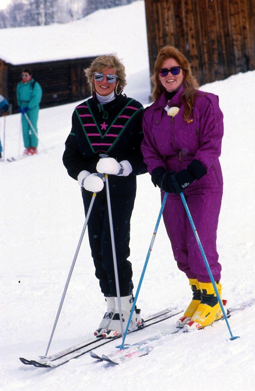 Princezna Diana v roce 1988 v lyžařském středisku Klosters.