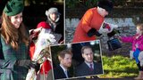 Královna, zarostlý Harry a Kate s Williamem na vycházce: Malý George zůstal SÁM DOMA