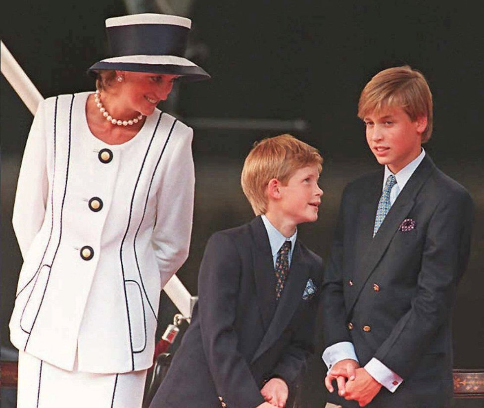 Lady Diana se syny Harrym a Williamem