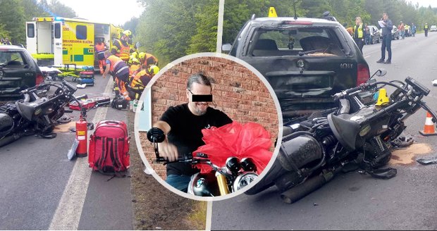 Osobák s přívěsem na Sokolovsku smetl tři motorky: Zemřel praktický lékař a otec tří dětí Tomáš (†48) 