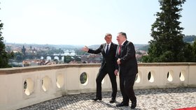 Kramářova vila: Andrej Babiš (ANO) a Mike Pompeo (12. 8. 2020)