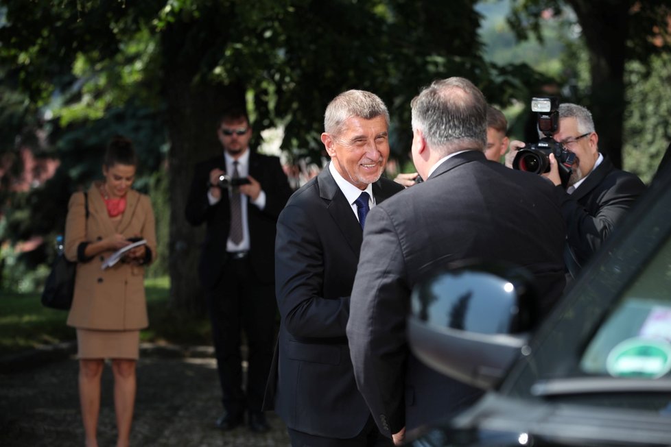 Kramářova vila: Andrej Babiš (ANO) a Mike Pompeo (12. 8. 2020)