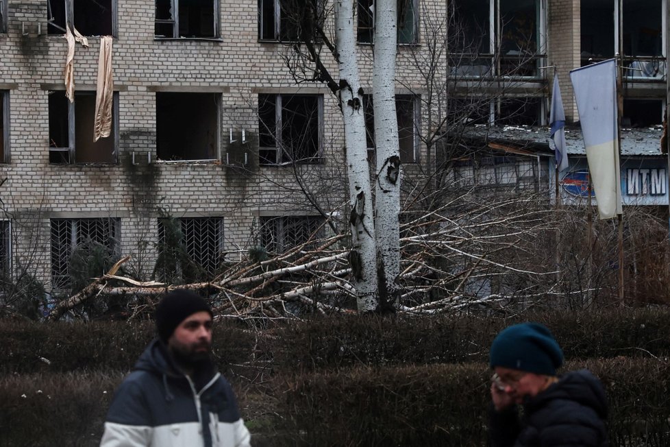 Univerzita v Kramatorsku, poničená ruským raketovým bombardováním (13. 12. 2022).