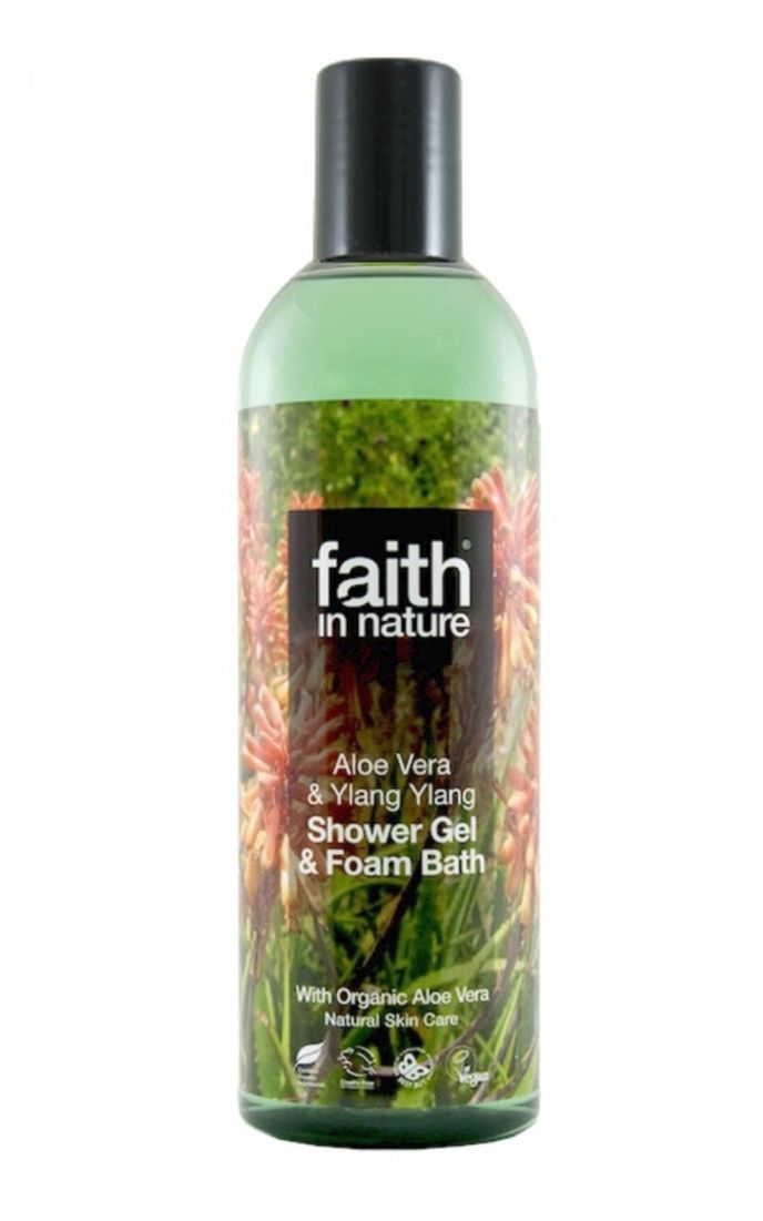 Přírodní sprchový gel a pěna v jednom, Faith in Nature, prodává biodrogerie.cz, 129 Kč/250 ml