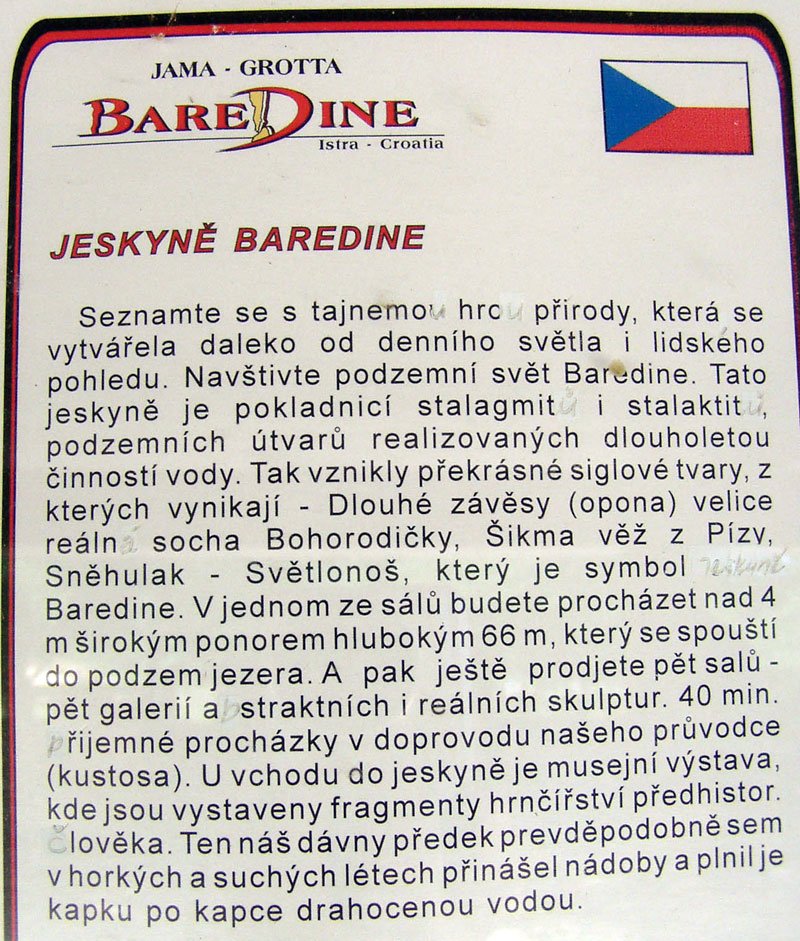 Krasová jeskyně Baredine