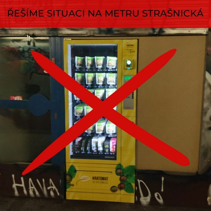 Automat s kratomem so objevil na Strašnické, TSK ho chce nechat odstranit