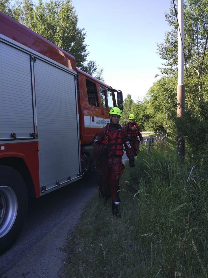 Strážník z České Lípy pomáhal topícímu se teleti, útočila na něj při tom kráva, mládě nepřežilo.