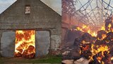 Kravín v plamenech: Hasiči ho nechávají dohořet, škoda za tři miliony